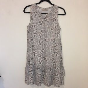 LOFT floral button-up tank dress